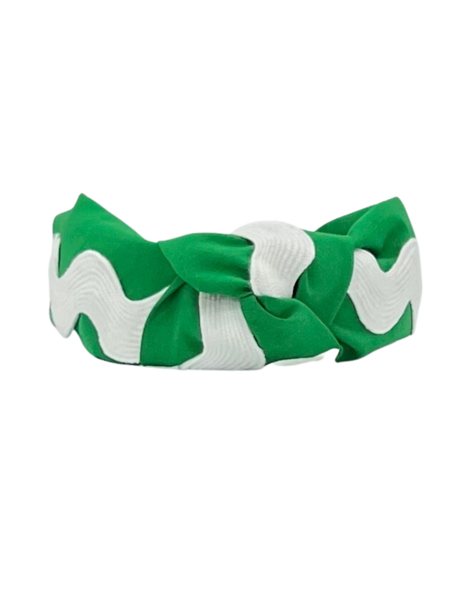 White Ric Rac on Green