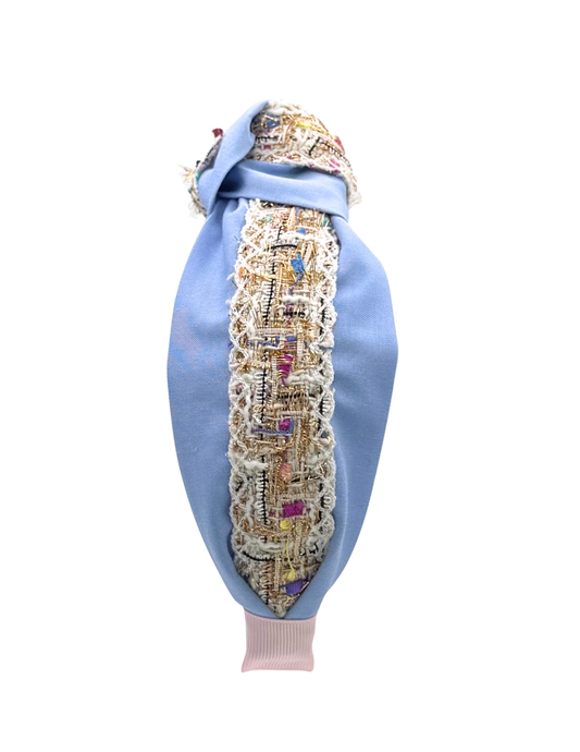 Cornflower Blue with Tweed Trim