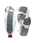 Load image into Gallery viewer, Bright White with Blue Tweed Trim
