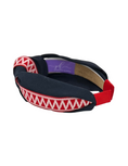 Load image into Gallery viewer, Red and White Zigzag Ribbon on Navy
