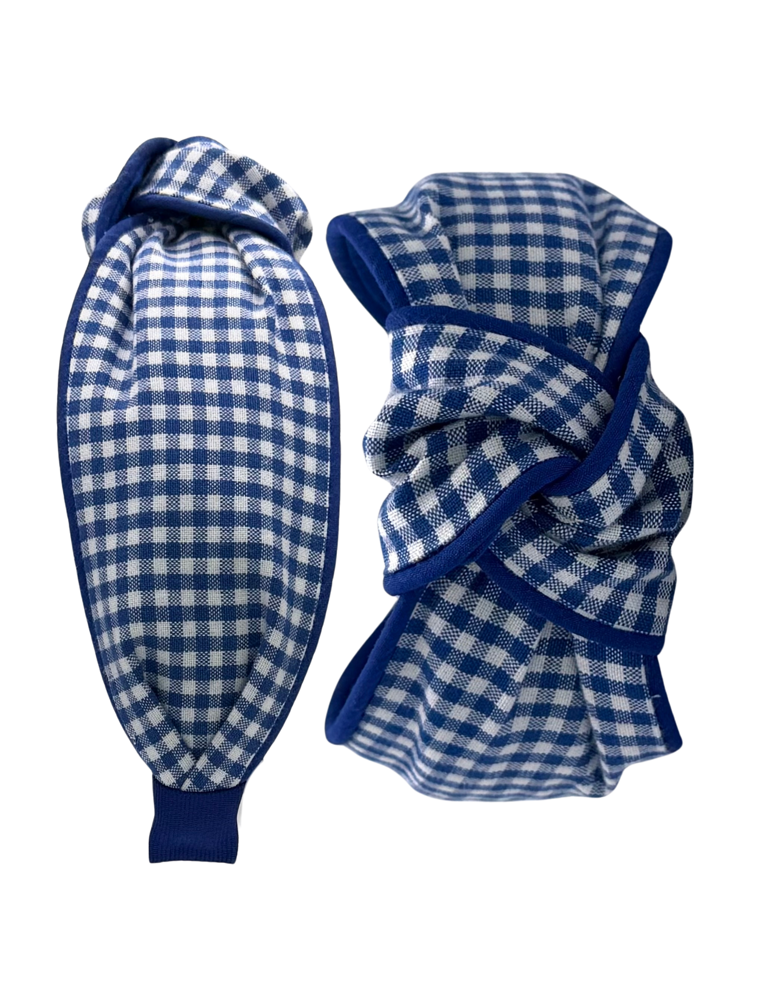 Royal Blue Gingham with Blue Piping