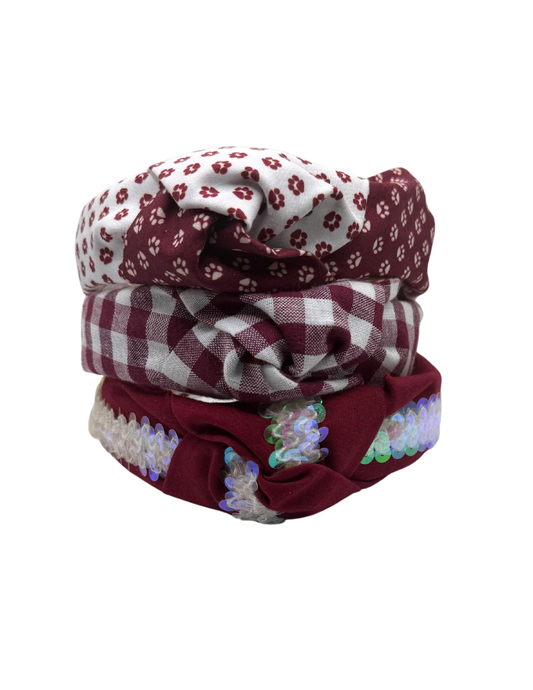 Maroon and White Bundle of 3