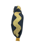 Load image into Gallery viewer, Gold Ric Rac on Navy
