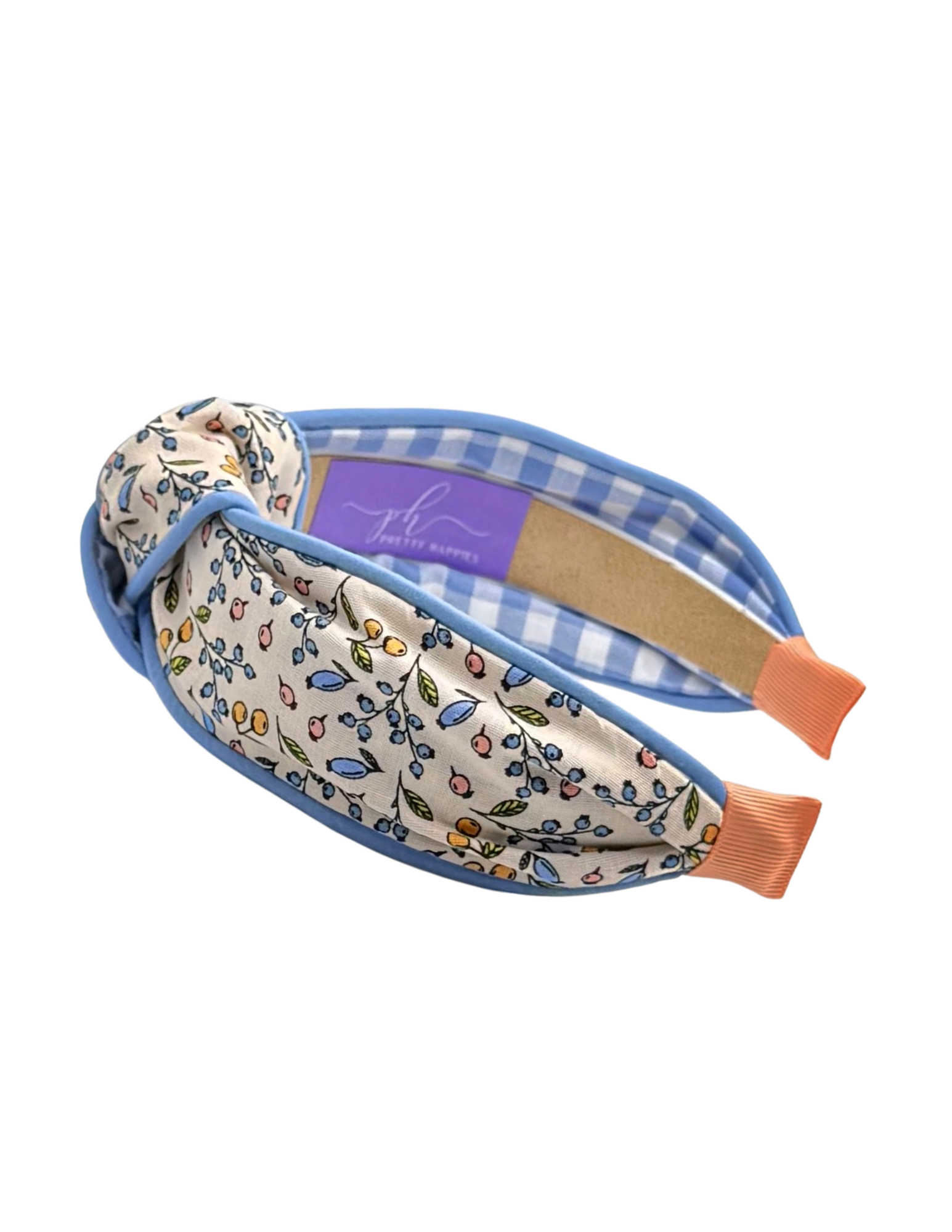 Cream Floral with Cornflower Blue Piping