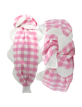 Load image into Gallery viewer, Pink Gingham with Large White Scallop
