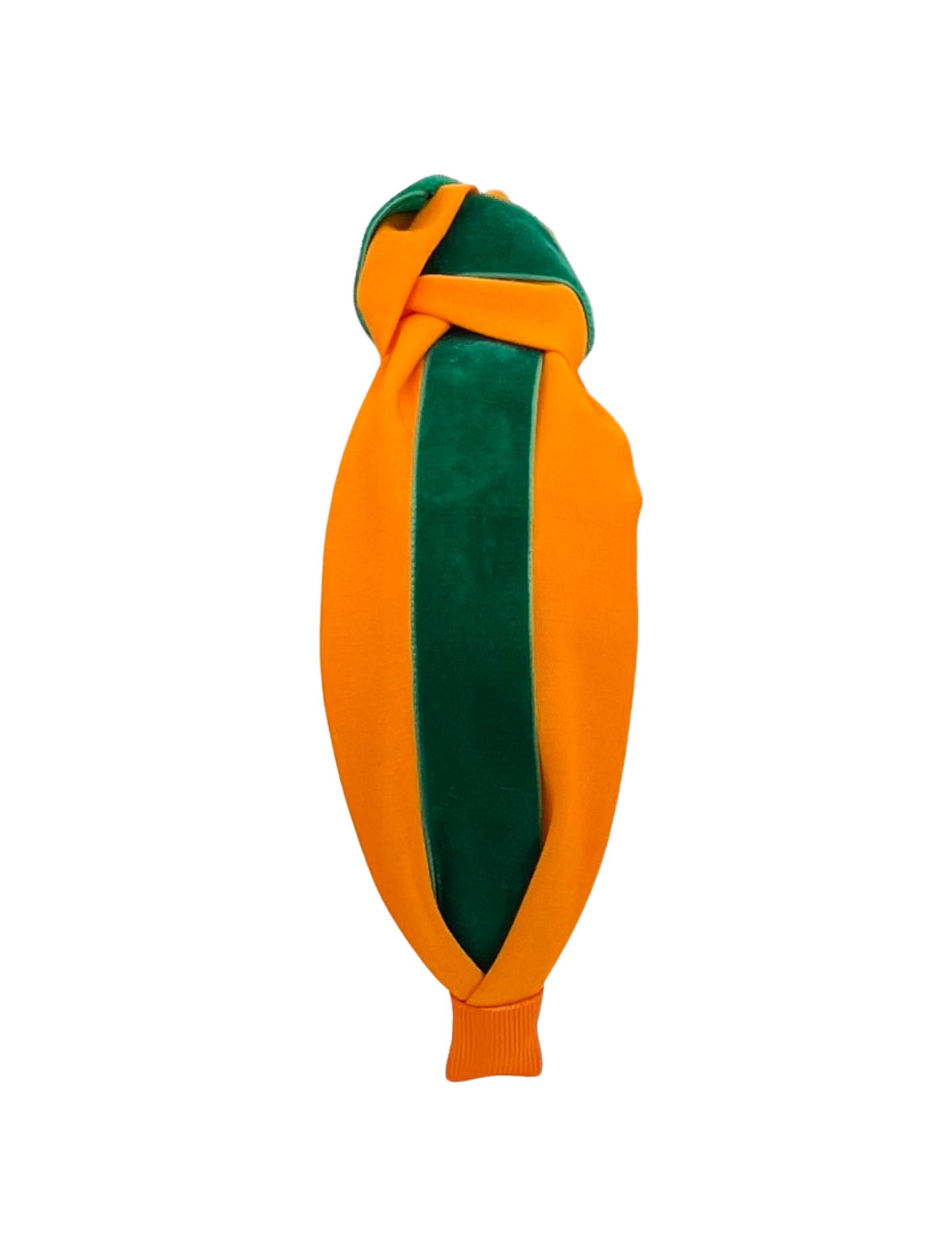 Green Velvet Ribbon on Orange