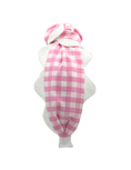 Load image into Gallery viewer, Pink Gingham with Large White Scallop
