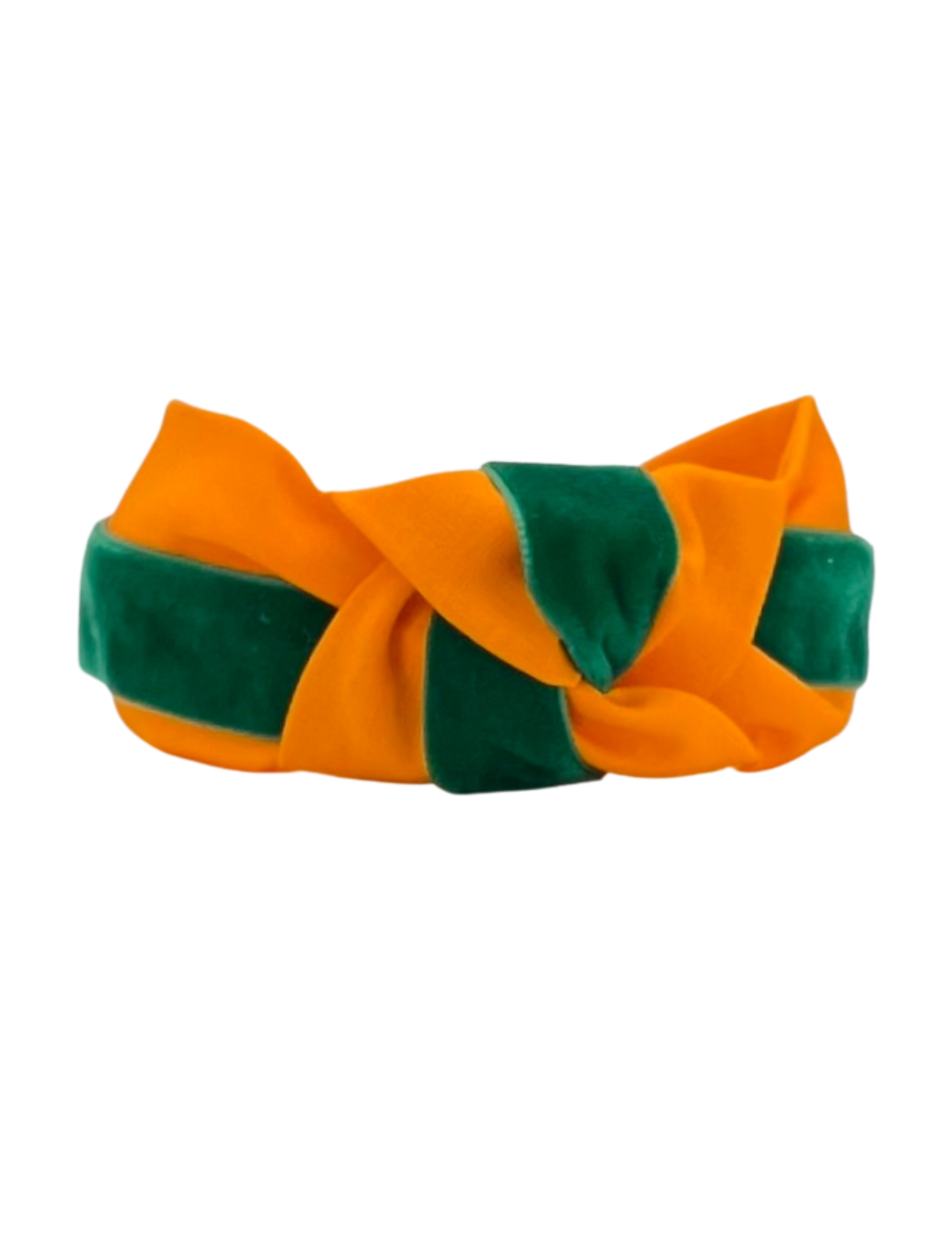 Green Velvet Ribbon on Orange