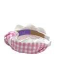 Load image into Gallery viewer, Pink Gingham with Large White Scallop
