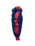 Load image into Gallery viewer, Red Sequin Ribbon on Navy
