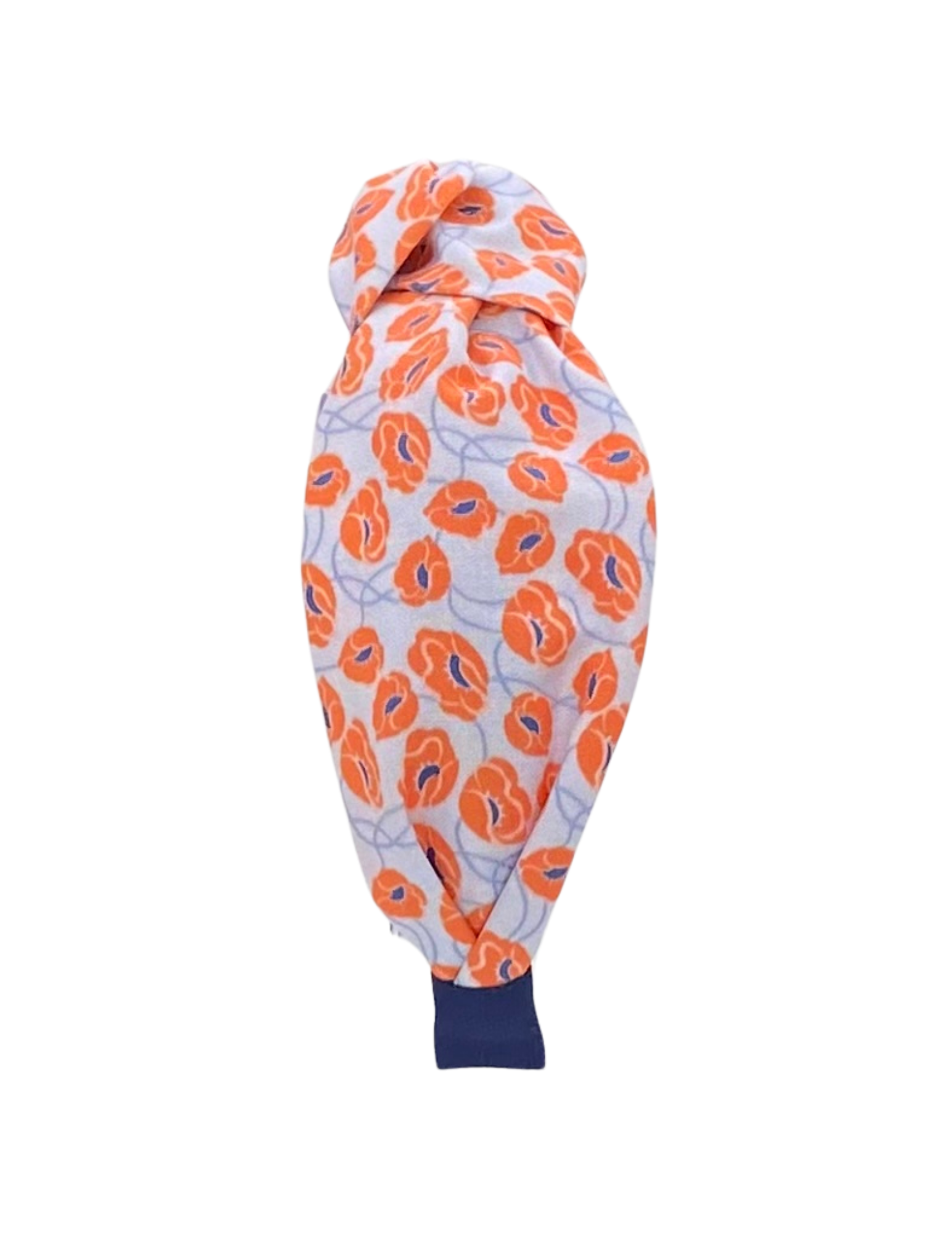 Orange Floral on Light Blue