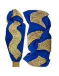 Load image into Gallery viewer, Gold Ric Rac on Royal Blue
