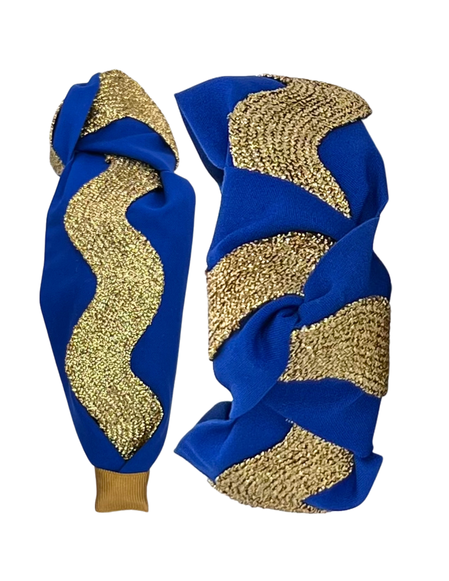 Gold Ric Rac on Royal Blue