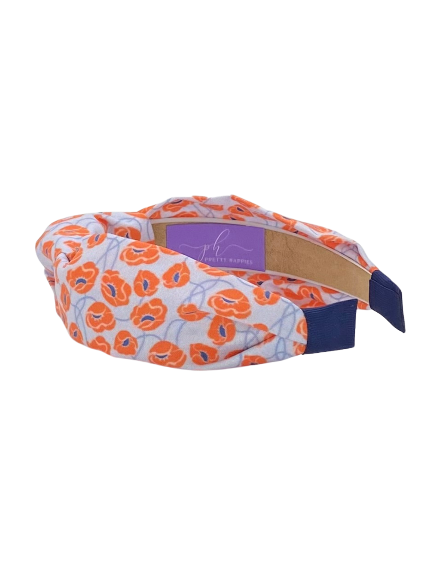 Orange Floral on Light Blue
