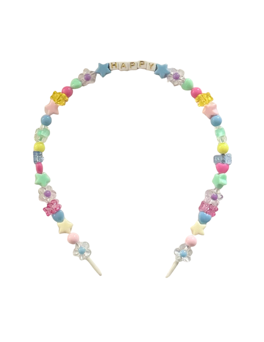 Happy bright mix bead headband