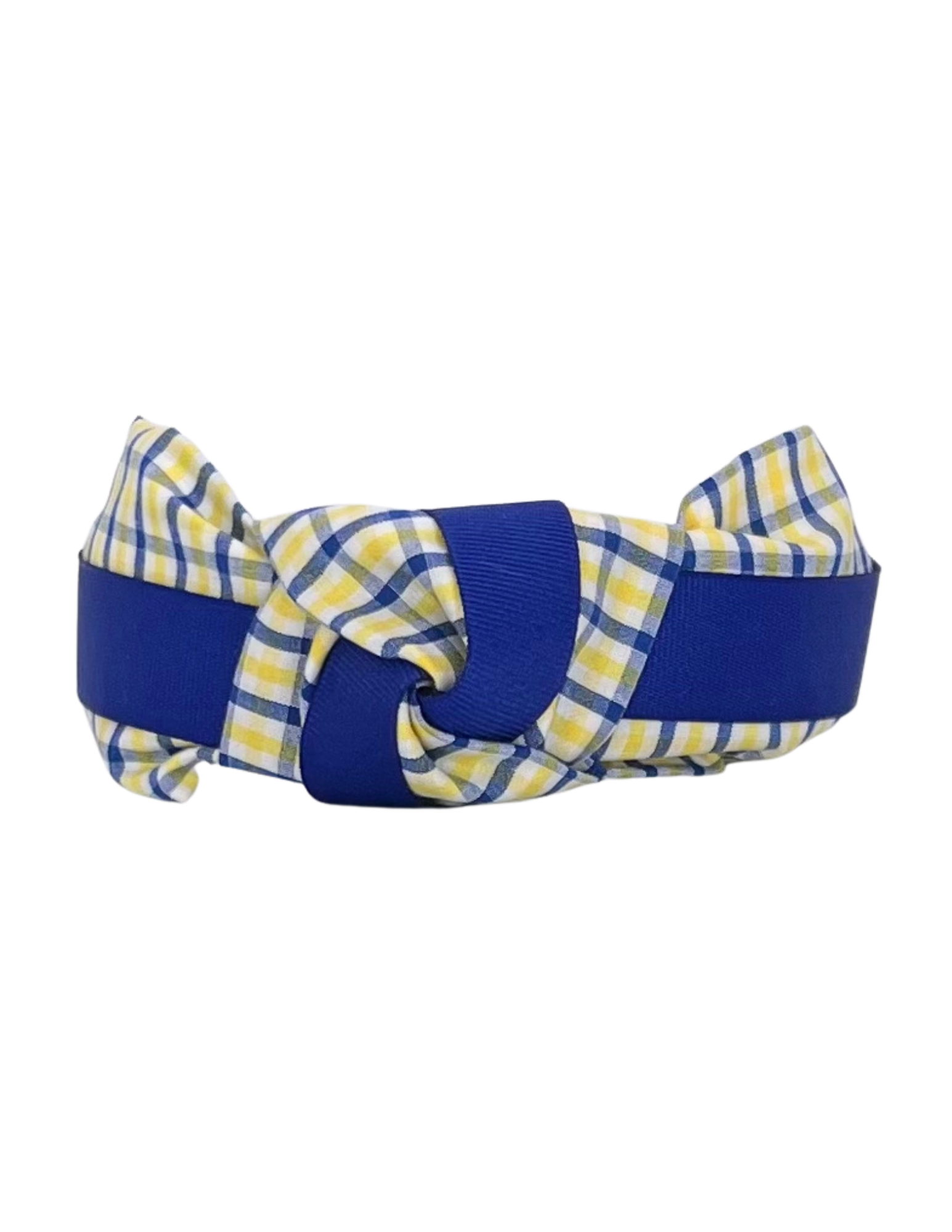 Royal Blue Ribbon on Blue and Yellow Plaid