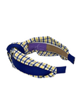Load image into Gallery viewer, Royal Blue Ribbon on Blue and Yellow Plaid
