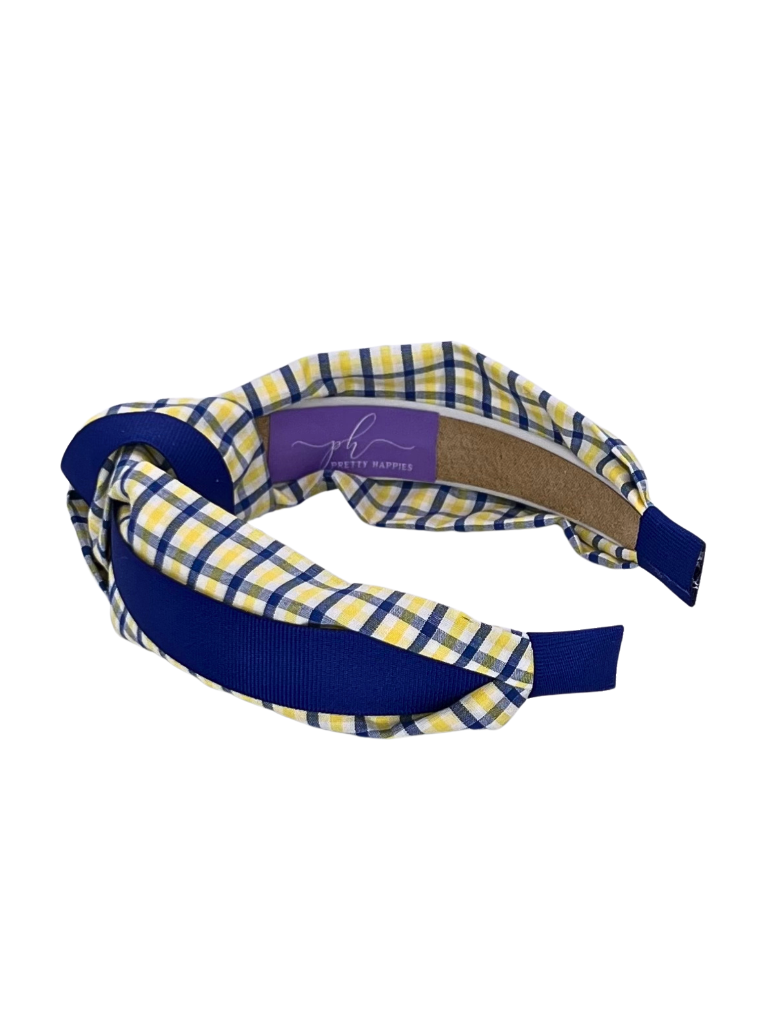 Royal Blue Ribbon on Blue and Yellow Plaid