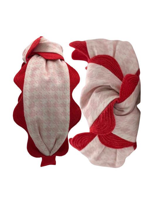 Jumbo Red Scallop on Houndstooth