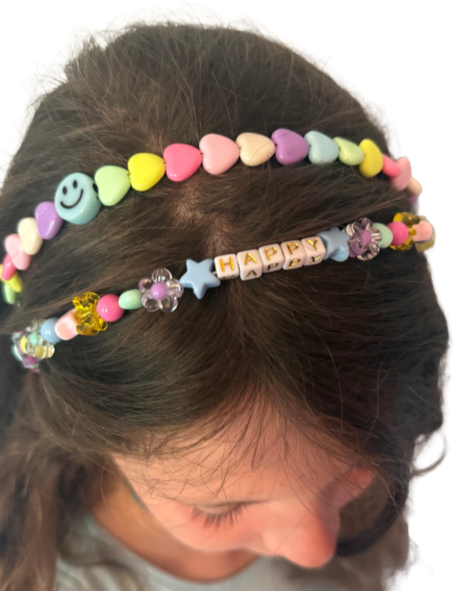 Happy bright mix bead headband