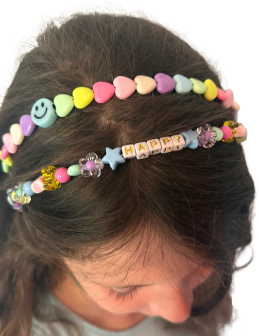 Happy bright mix bead headband
