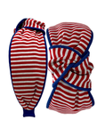 Load image into Gallery viewer, Red Stripe with Blue Piping
