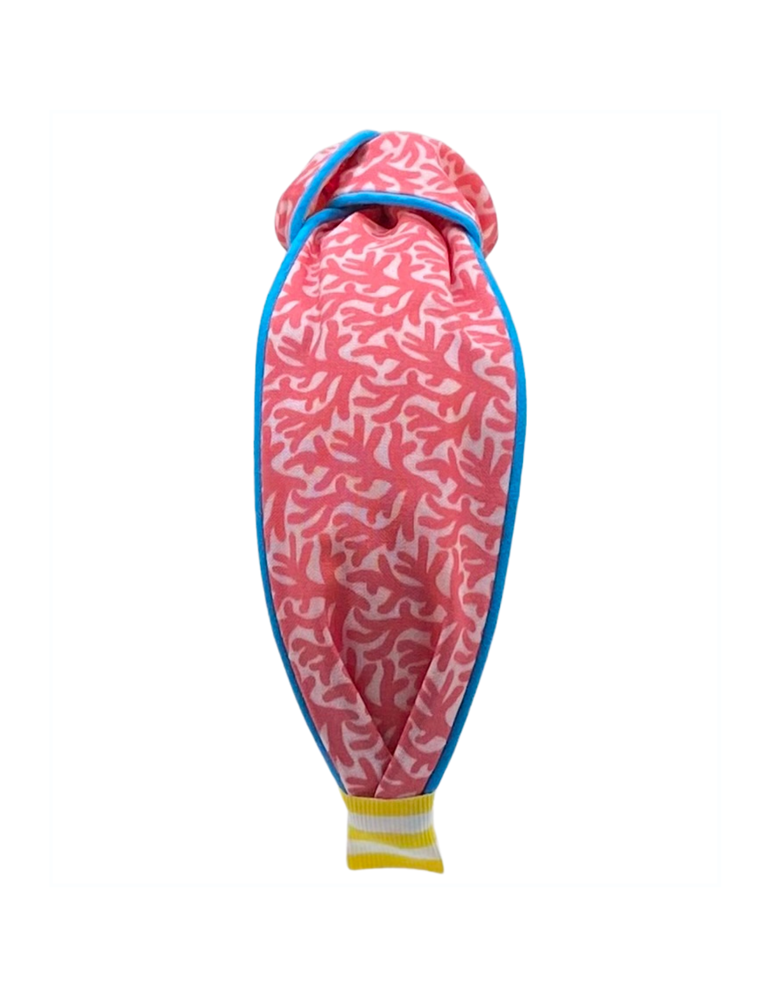 Pink Coral with Bright Blue Piping