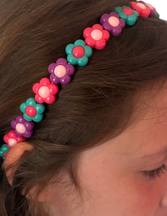 Bold Flower Beaded Headband