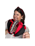 Load image into Gallery viewer, Red & Black Gingham with Pearls
