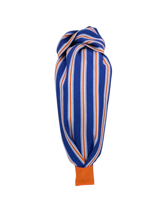 Blue & Orange Stripe Knot Headband