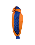 Load image into Gallery viewer, Glitter Blue on Orange Knot Headband
