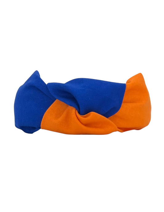 Royal & Orange Twist Knot Headband