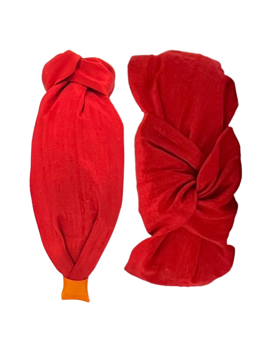 Cardinal Dupioni Silk Knot Headband