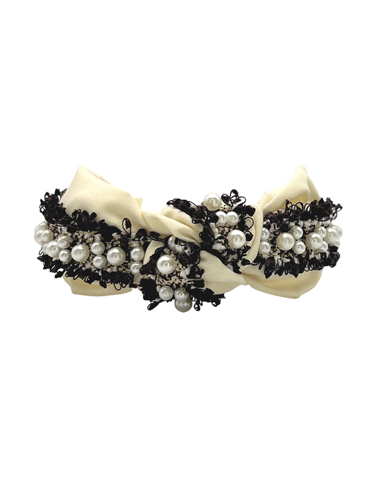 Cream & Brown Tweed Pearls