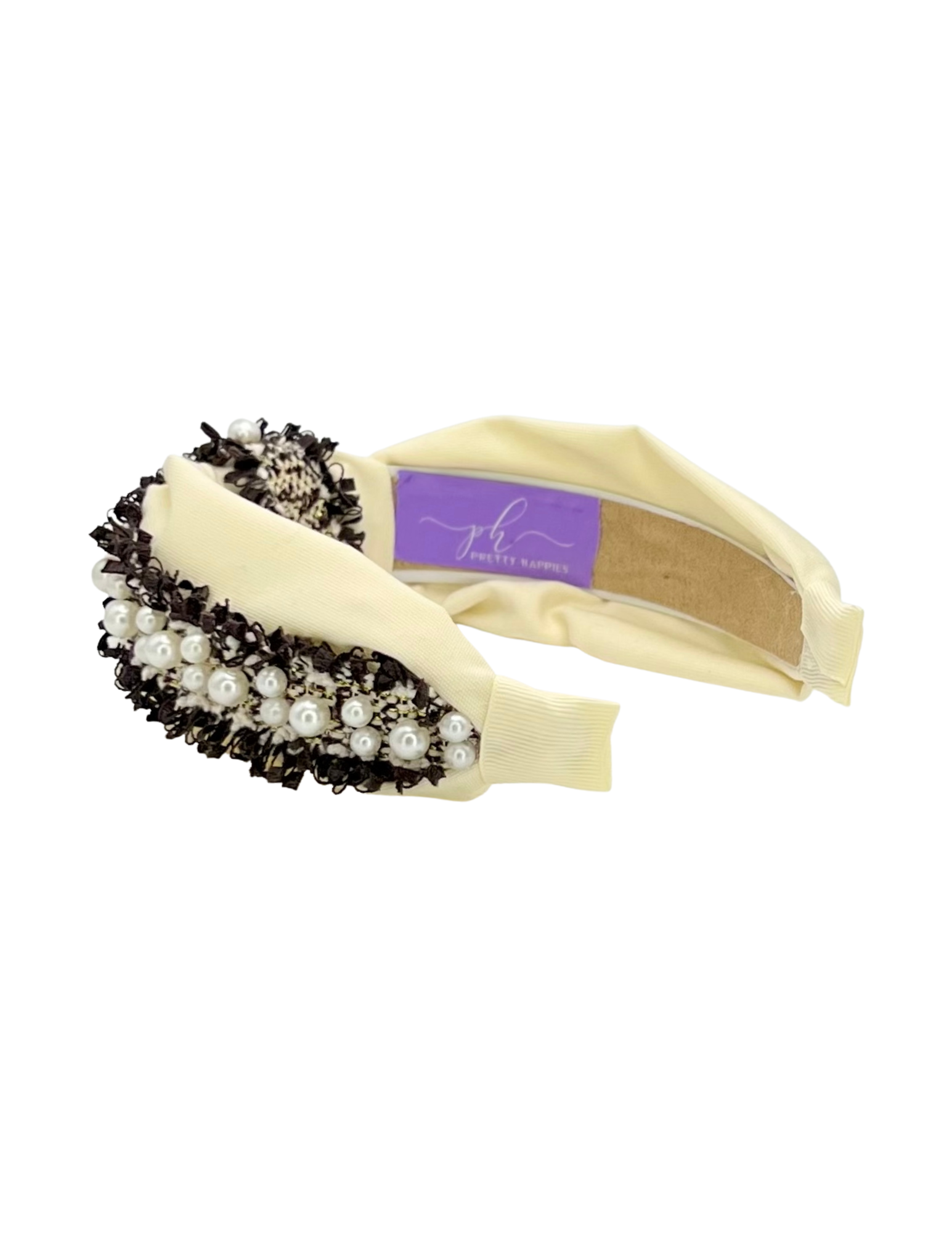 Cream & Brown Tweed Pearls