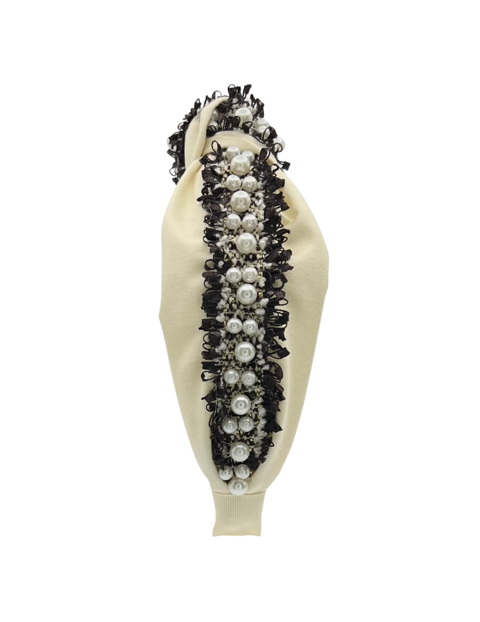 Cream & Brown Tweed Pearls