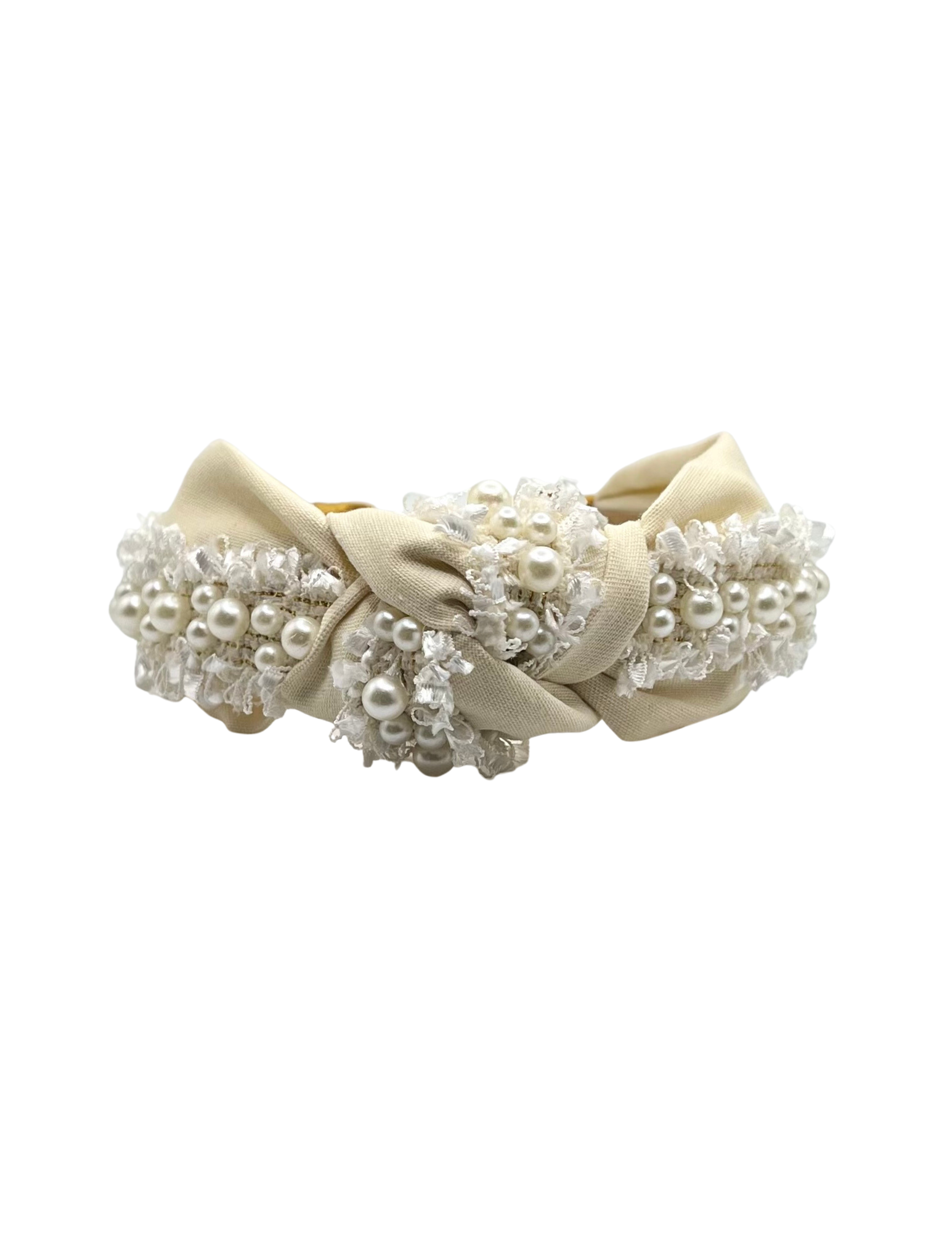 Cream with Pearl Trim