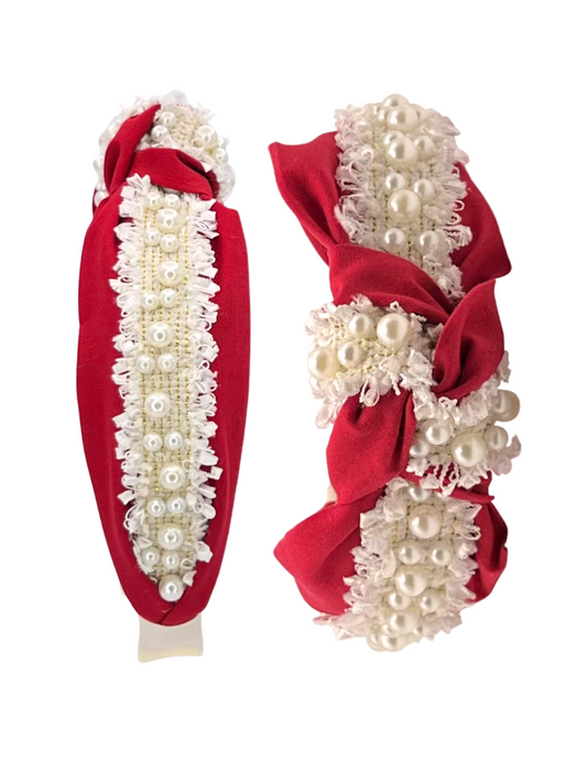 Crimson with Pearls
