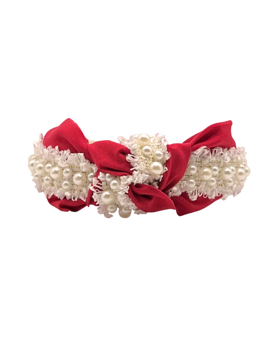 Crimson with Pearls