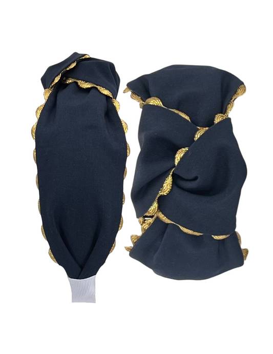 Gold Scallop on Navy