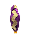 Load image into Gallery viewer, Gold Ric Rac on Purple
