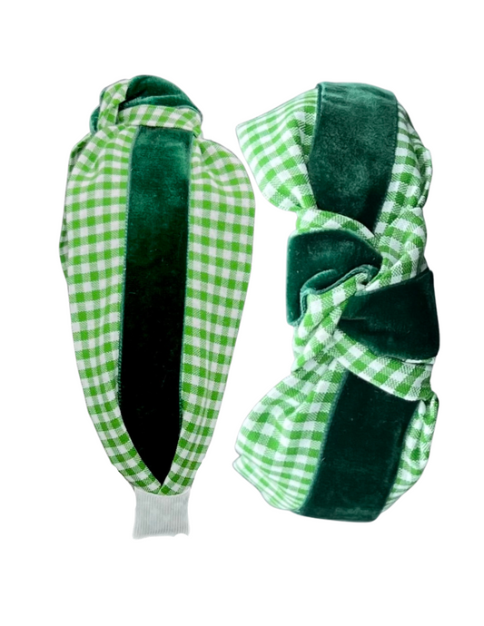 Green Velvet on Green Gingham