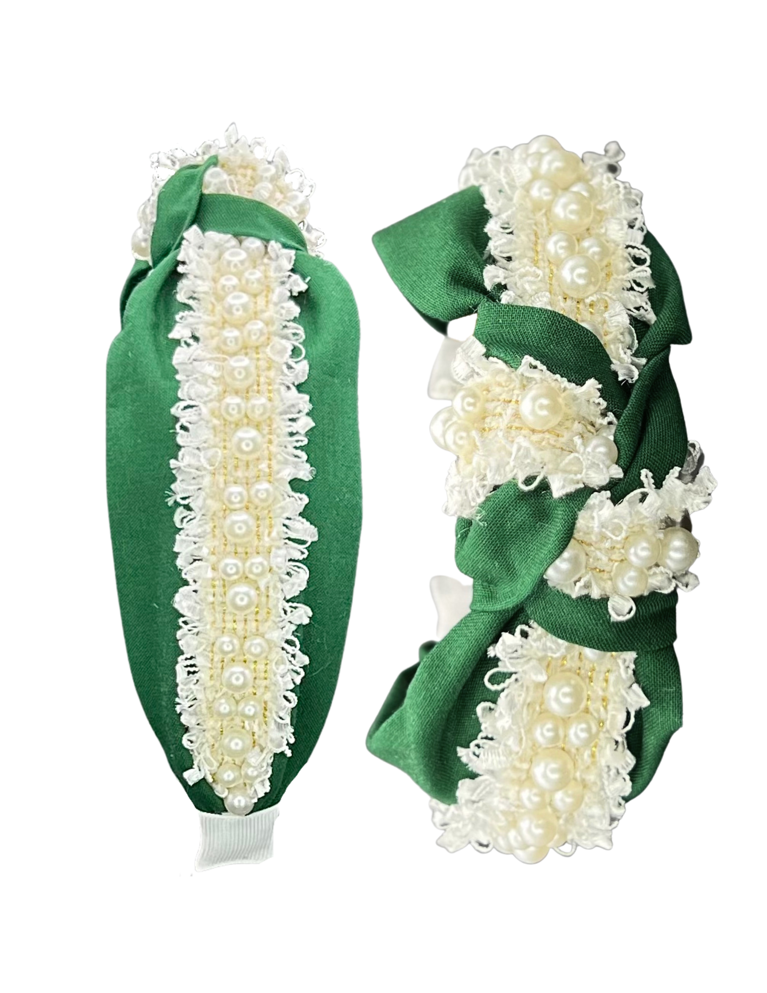Kelly Green with Pearls