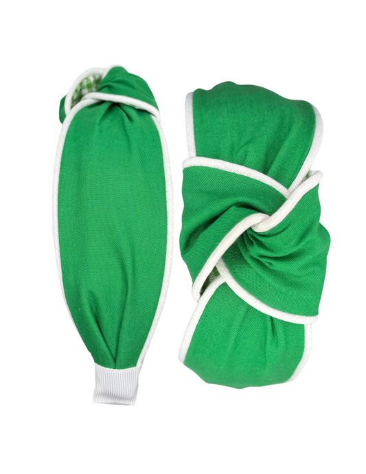 Green with White Piping