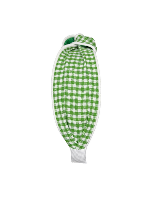 Green Gingham with White Piping