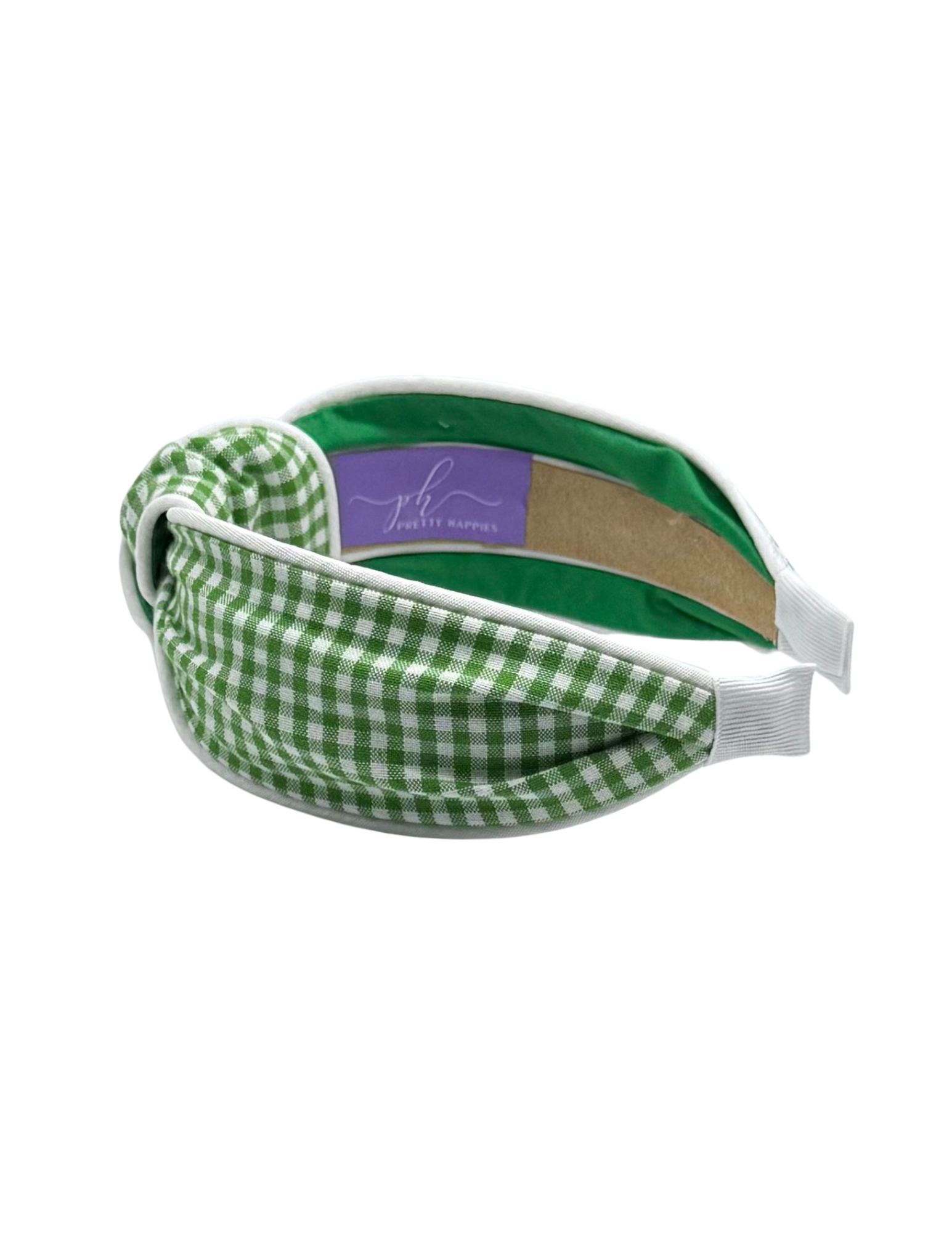 Green Gingham with White Piping