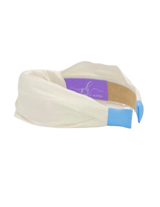 Ivory Dupioni Silk Knot Headband