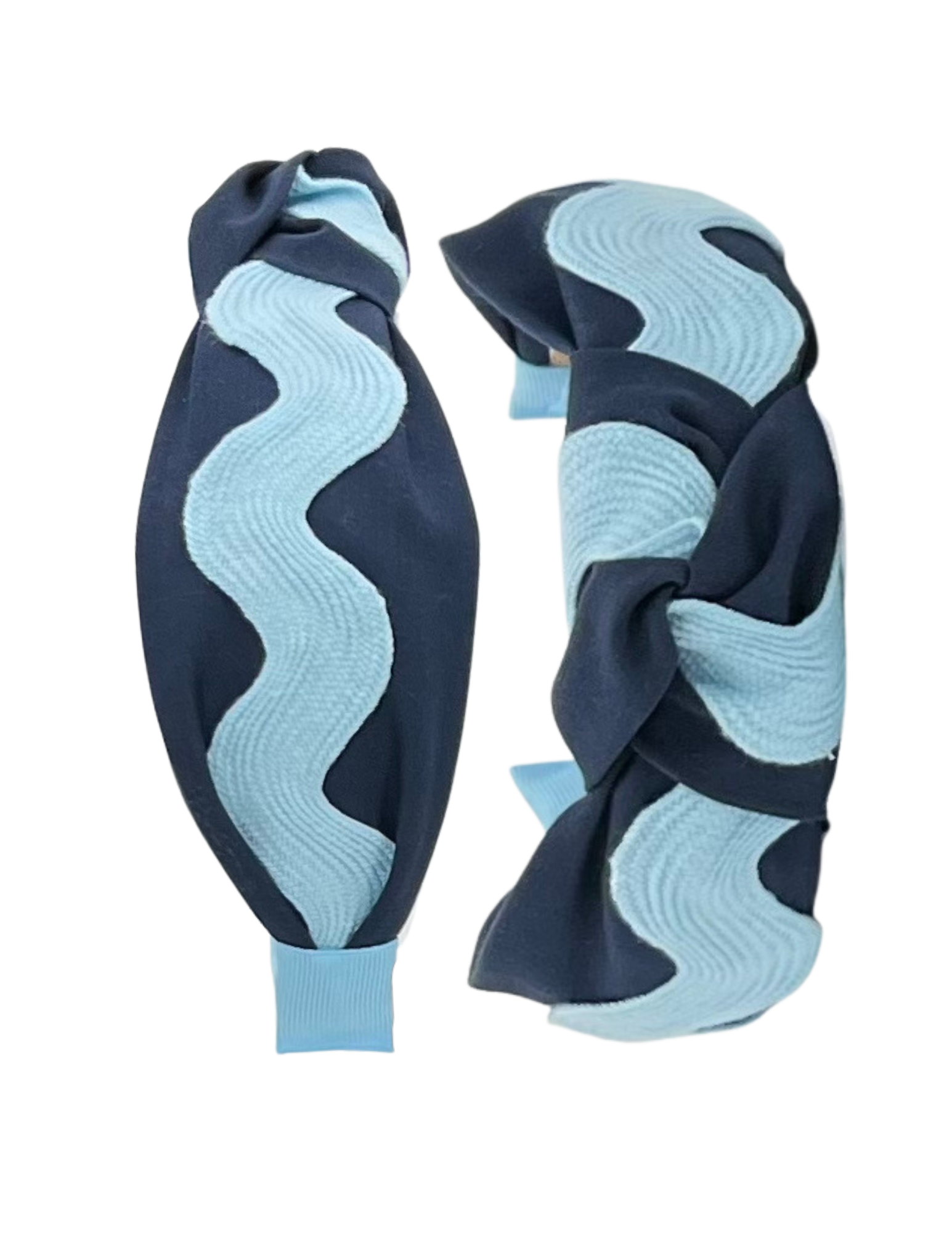 Light Blue Ric Rac on Navy – Pretty Happies