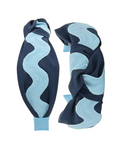 Load image into Gallery viewer, Light Blue Ric Rac on Navy

