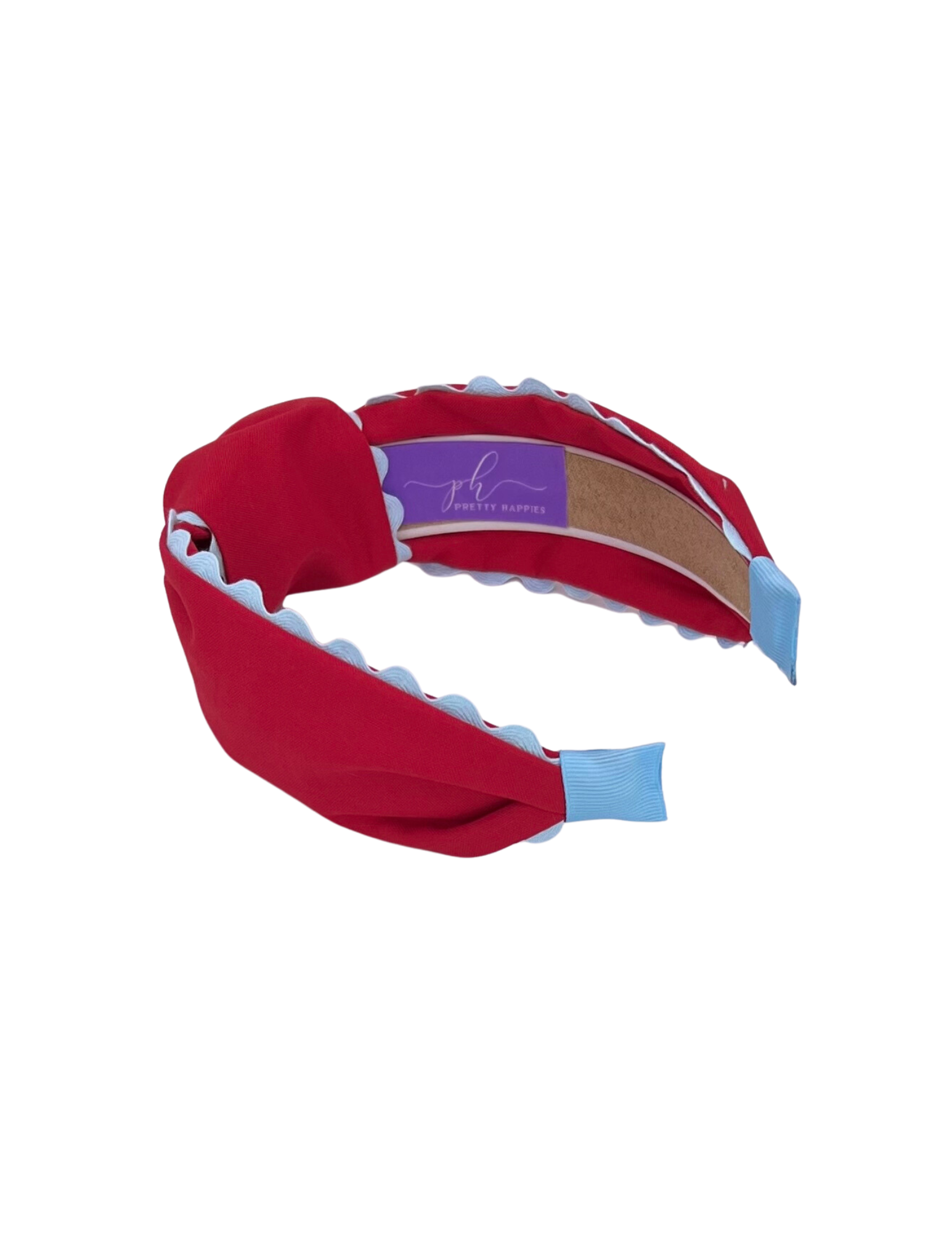 Light Blue Scallop on Red